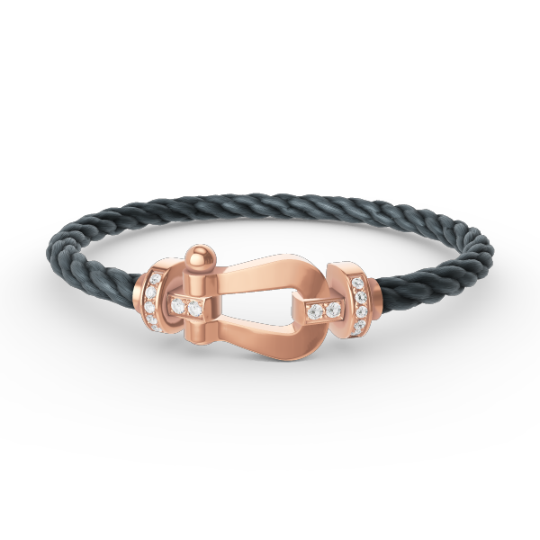 [Clara Jewels]FORCE LARGE HORSESHOE HALF DIAMOND BRACELET ROSE GOLD