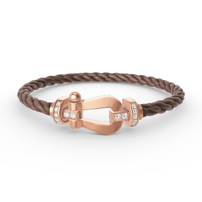 [Clara Jewels]FORCE LARGE HORSESHOE HALF DIAMOND BRACELET ROSE GOLD