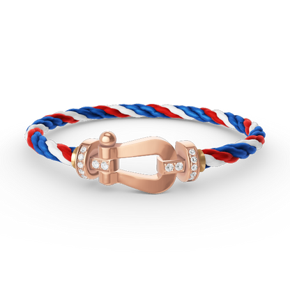 [Clara Jewels]FORCE LARGE HORSESHOE HALF DIAMOND BRACELET ROSE GOLD