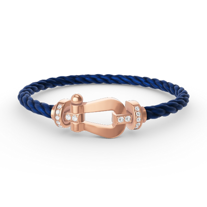 [Clara Jewels]FORCE LARGE HORSESHOE HALF DIAMOND BRACELET ROSE GOLD