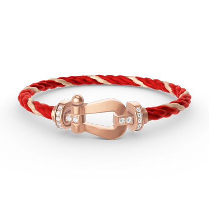 [Clara Jewels]FORCE LARGE HORSESHOE HALF DIAMOND BRACELET ROSE GOLD