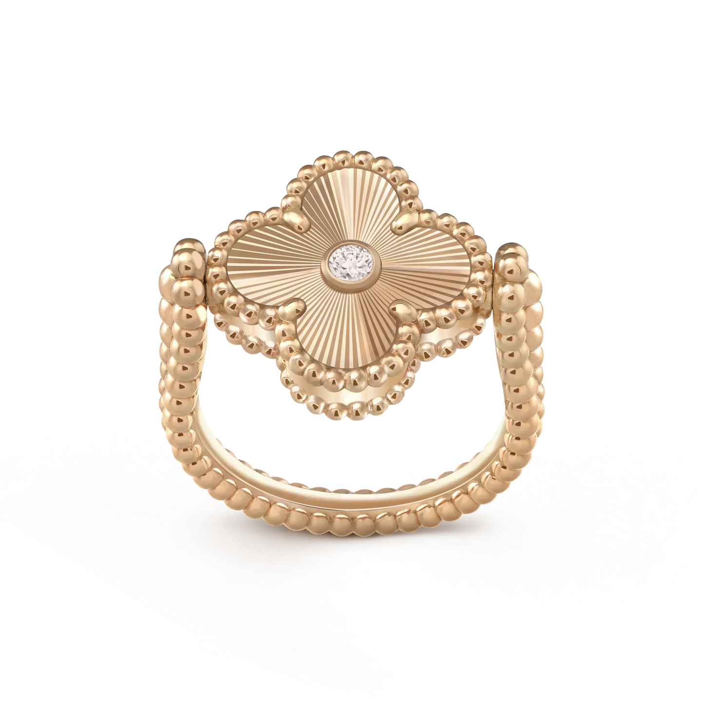 [Clara Jewels]CLOVER RIVERSIBLE PINK GOLD RING
