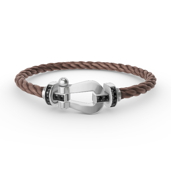 [Clara Jewels]FORCE LARGE HORSESHOE BLACK DIAMOND BRACELET SILVER