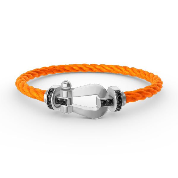 [Clara Jewels]FORCE LARGE HORSESHOE BLACK DIAMOND BRACELET SILVER