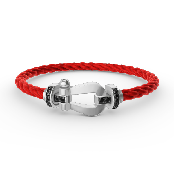 [Clara Jewels]FORCE LARGE HORSESHOE BLACK DIAMOND BRACELET SILVER