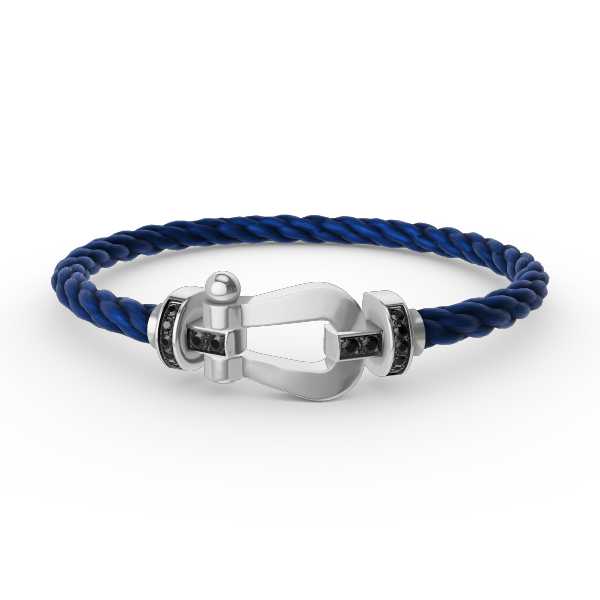 [Clara Jewels]FORCE LARGE HORSESHOE BLACK DIAMOND BRACELET SILVER