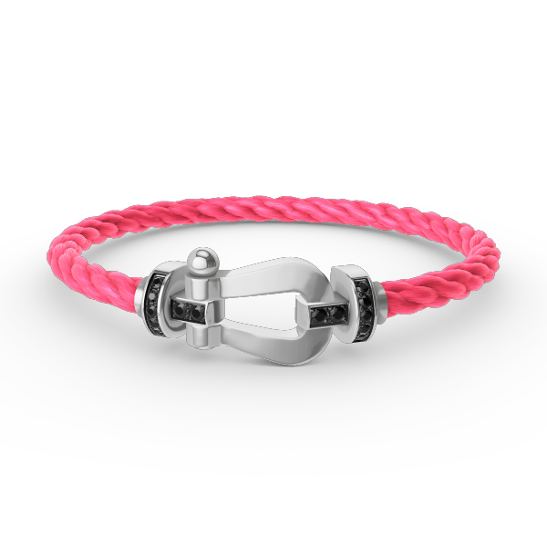 [Clara Jewels]FORCE LARGE HORSESHOE BLACK DIAMOND BRACELET SILVER