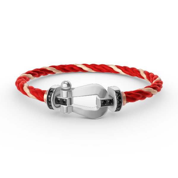 [Clara Jewels]FORCE LARGE HORSESHOE BLACK DIAMOND BRACELET SILVER