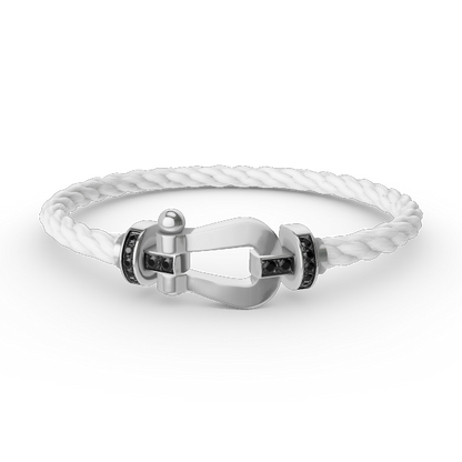[Clara Jewels]FORCE LARGE HORSESHOE BLACK DIAMOND BRACELET SILVER