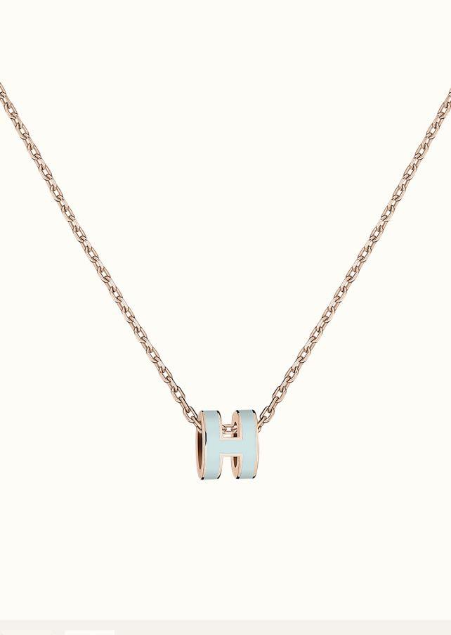 [Clara Jewels]POP H LIGHT BLUE NECKLACE