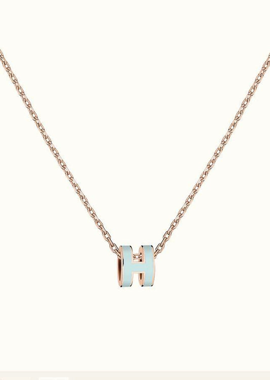 [Clara Jewels]POP H LIGHT BLUE NECKLACE