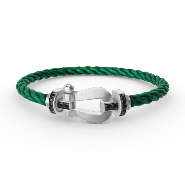 [Clara Jewels]FORCE LARGE HORSESHOE BLACK DIAMOND BRACELET SILVER