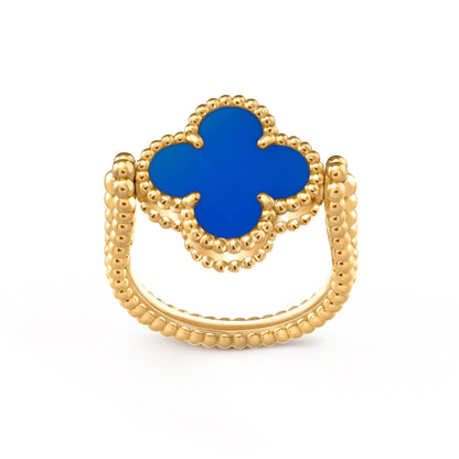 [Clara Jewels]CLOVER RIVERSIBLE BLUE AGATE RING
