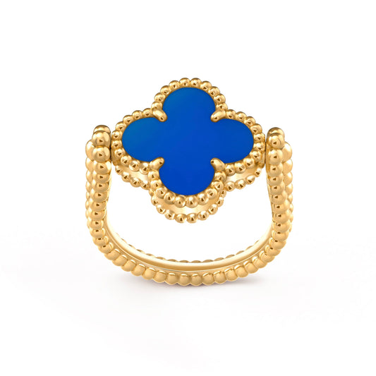 [Clara Jewels]CLOVER RIVERSIBLE BLUE AGATE RING