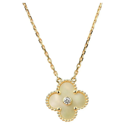 [Clara Jewels]CLOVER 15MM DIAMOND GOLD MOTHER OF PEARL NECKLACE