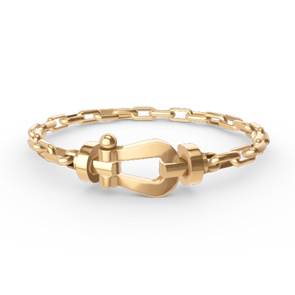 [Clara Jewels]FORCE LARGE HORSESHOE CLASP  METAL BRACELET