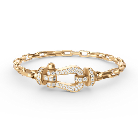 [Clara Jewels]FORCE LARGE HORSESHOE CLASP  METAL BRACELET
