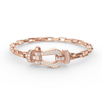 [Clara Jewels]FORCE LARGE HORSESHOE CLASP  METAL BRACELET