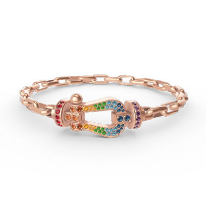 [Clara Jewels]FORCE LARGE HORSESHOE CLASP  METAL BRACELET