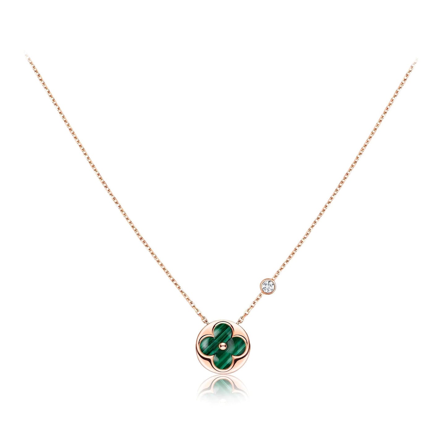 [Clara Jewels]SUN PEDANT PINK GOLD 1 DIAMOND NECKLACE