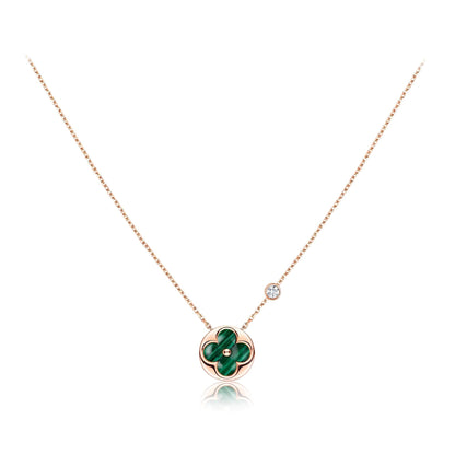 [Clara Jewels]SUN PEDANT PINK GOLD 1 DIAMOND NECKLACE