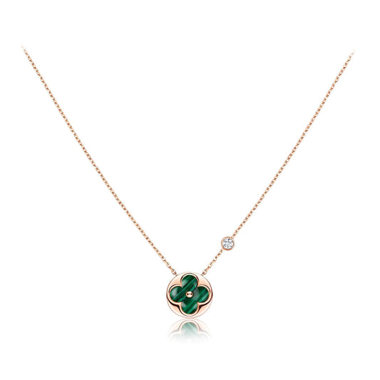 [Clara Jewels]SUN PEDANT PINK GOLD 1 DIAMOND NECKLACE