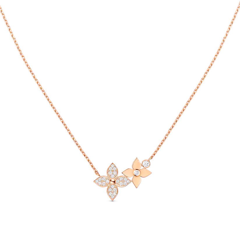 [Clara Jewels]STAR BLOSSOM NECKLACE PINK GOLD DIAMONDS