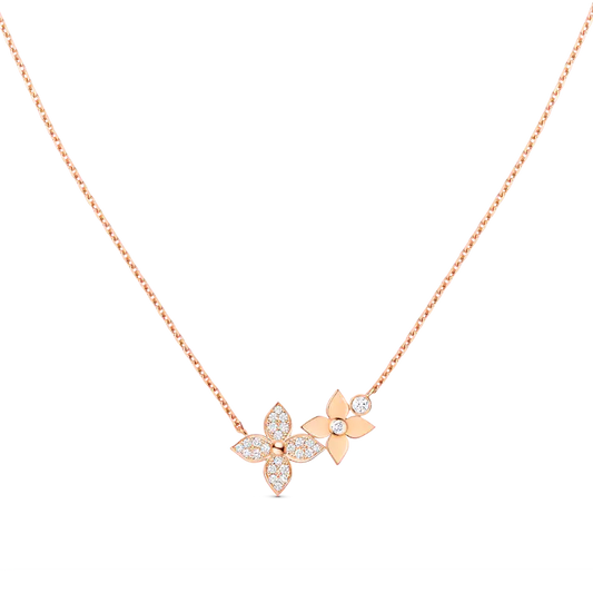 [Clara Jewels]STAR BLOSSOM NECKLACE PINK GOLD DIAMONDS