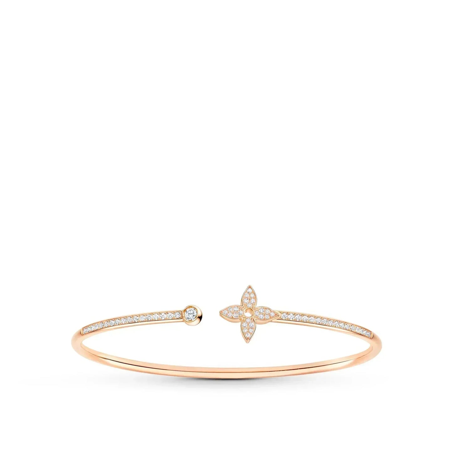 [Clara Jewels]IDYLLE PINK GOLD OPEN BRACELET DIAMOND PAVED
