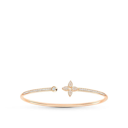 [Clara Jewels]IDYLLE PINK GOLD OPEN BRACELET DIAMOND PAVED
