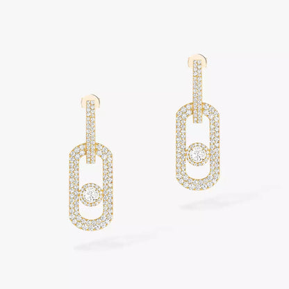 [Clara Jewely]So Move XL Pave_-Set Diamond Pendant Earrings
