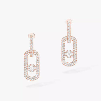 [Clara Jewely]So Move XL Pave_-Set Diamond Pendant Earrings