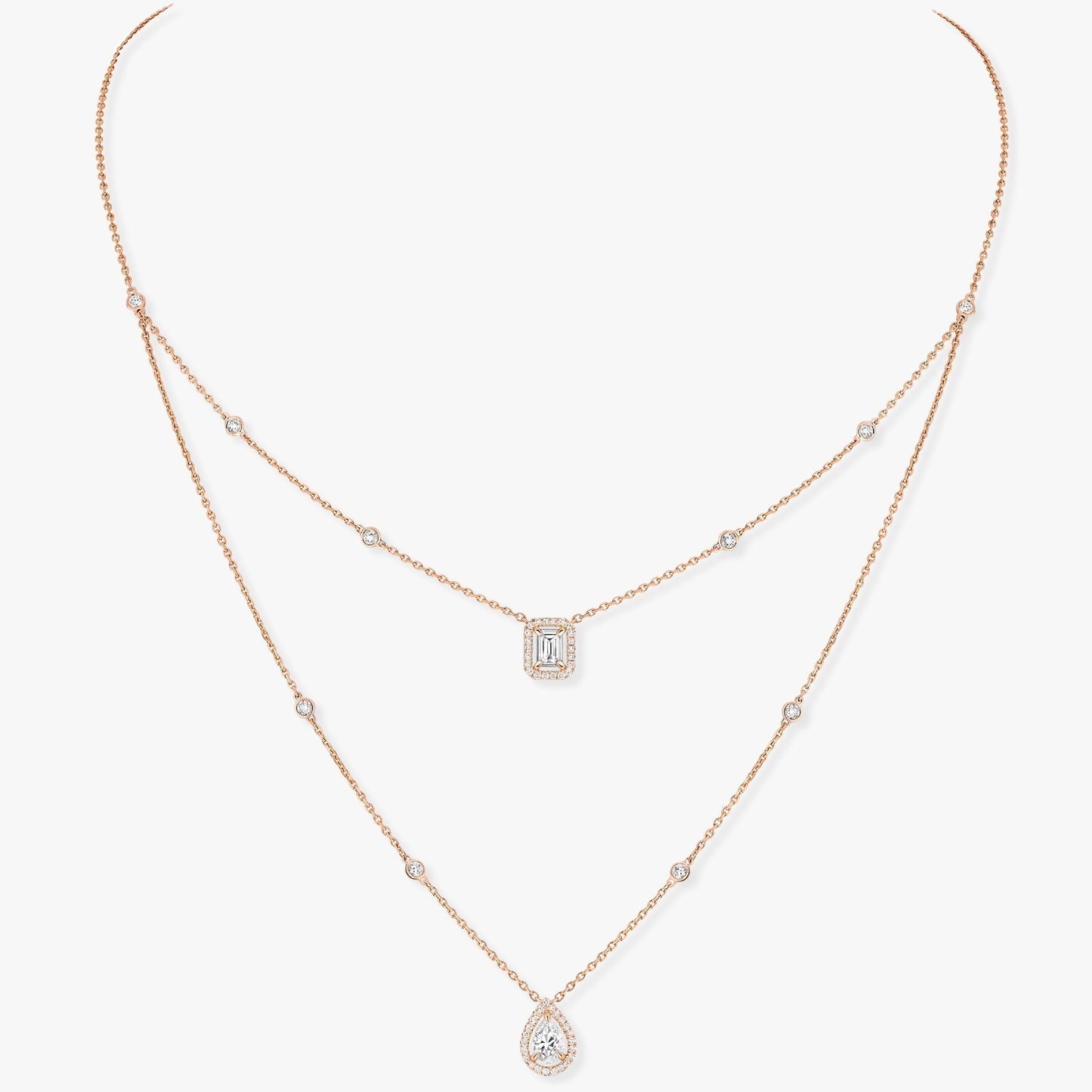 [Clara Jewely]MY TWIN 2 ROW DIAMOND NECKLACE