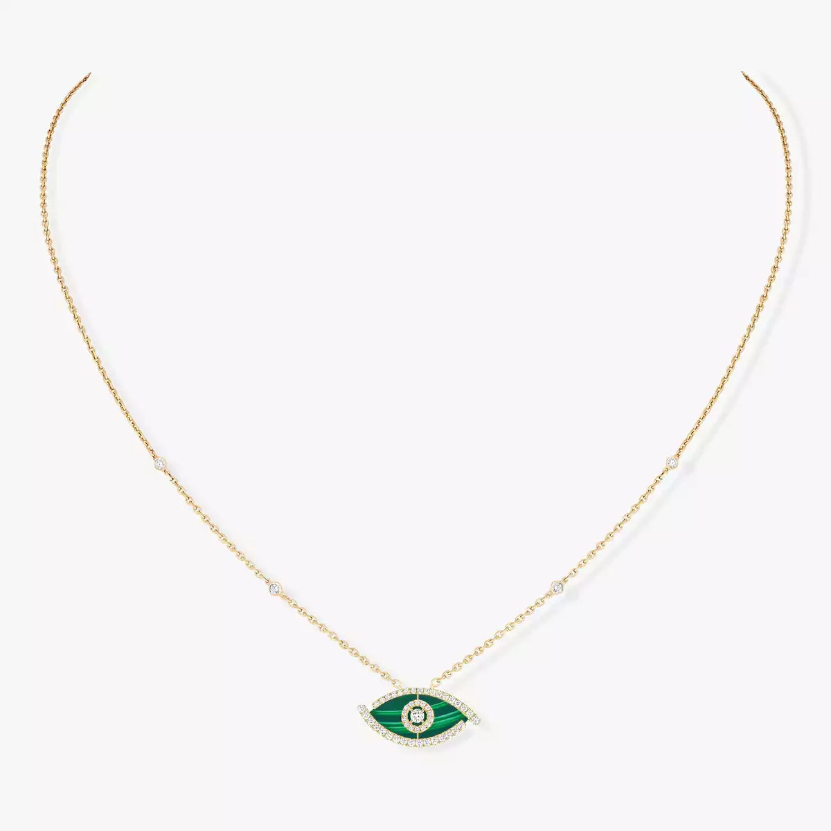 [Clara Jewely]Lucky Eye Diamond Necklace in Rose Gold and Turquoise