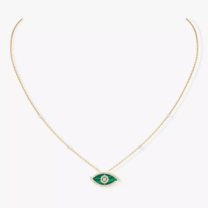 [Clara Jewely]Lucky Eye Diamond Necklace in Rose Gold and Turquoise