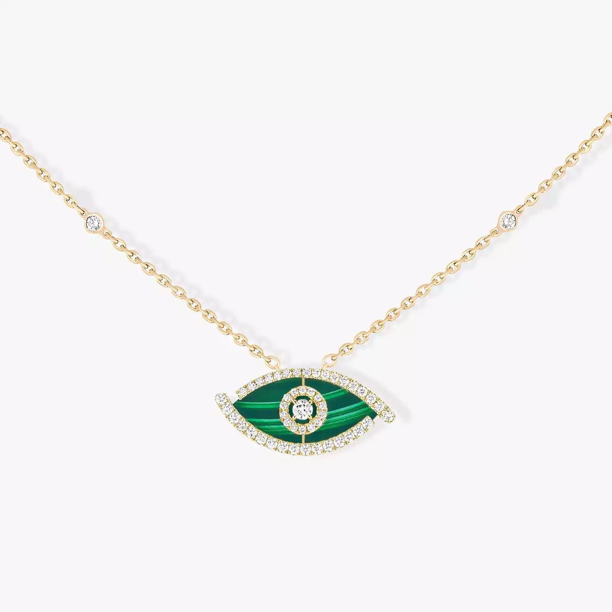 [Clara Jewely]Lucky Eye Diamond Necklace in Rose Gold and Turquoise