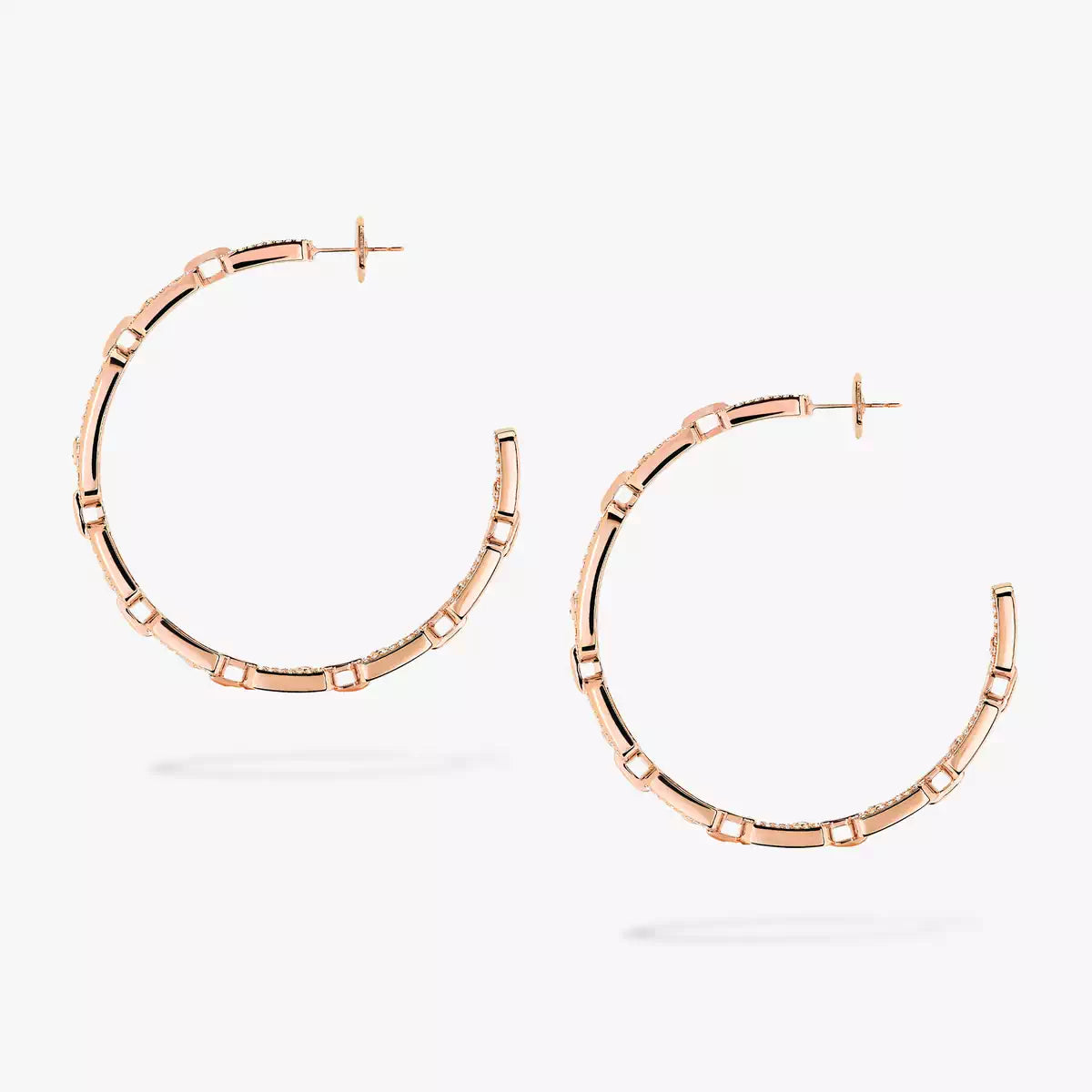 [[Clara Jewely]Move Link Diamond Hoop Earrings