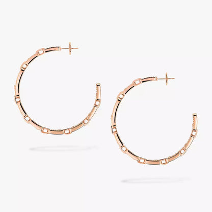 [[Clara Jewely]Move Link Diamond Hoop Earrings