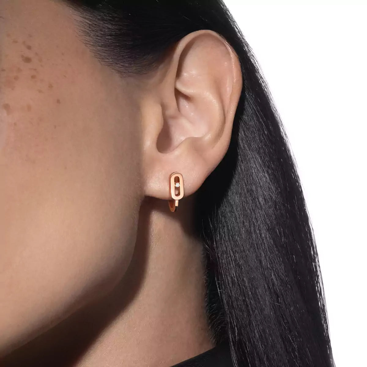 [Clara Jewely]Diamond Mini Hoop Earrings Move Classique