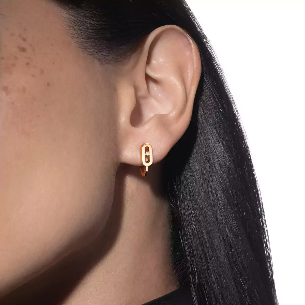 [Clara Jewely]Diamond Mini Hoop Earrings Move Classique