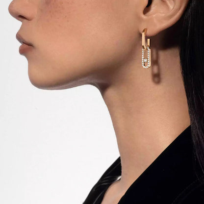 [Clara Jewely]Move Link Diamond Earrings