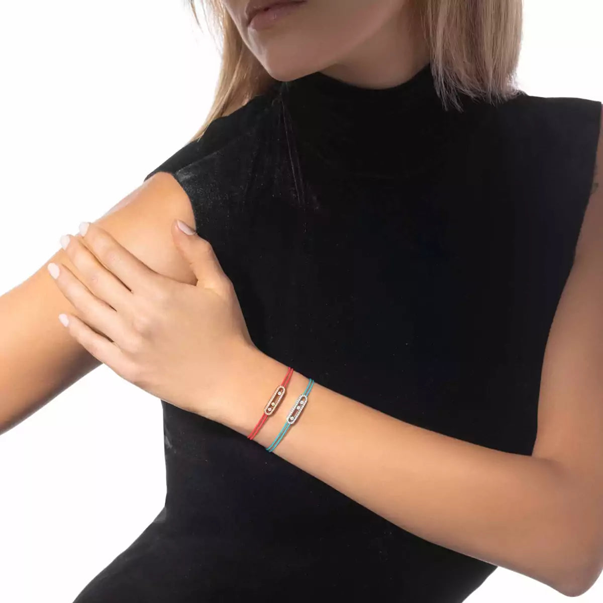 [Clara Jewely]Messika Care(s) pink cord pav茅 bracelet