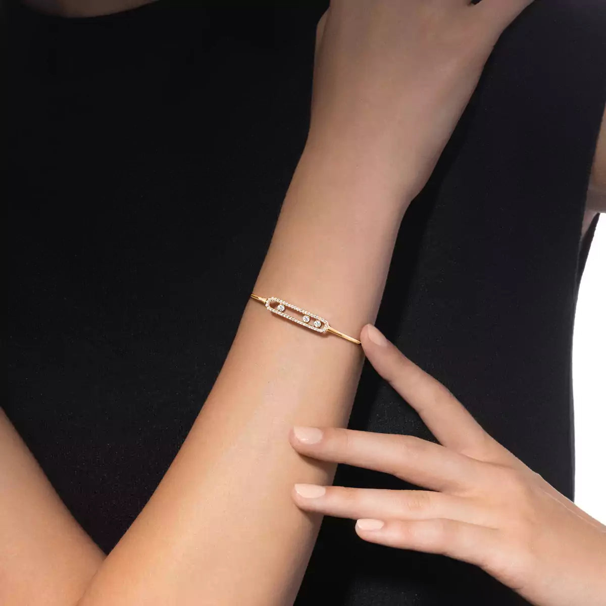 [Clara Jewely]Move Pav茅 Diamond Bangle Bracelet M