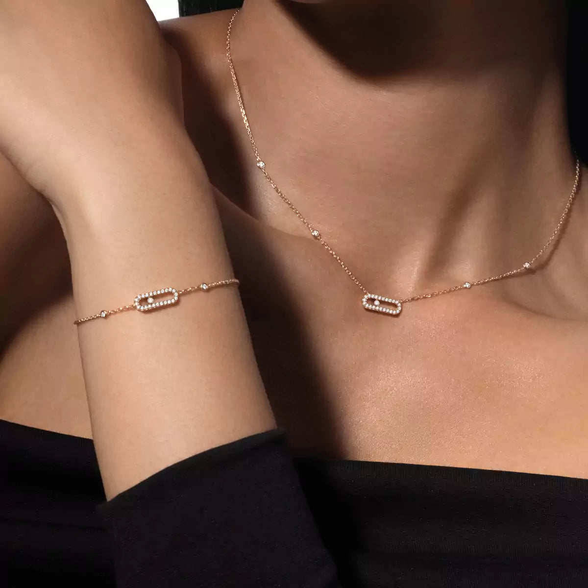 [Clara Jewely]Diamond Necklace Move Uno