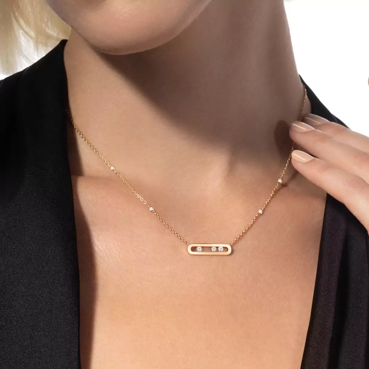 [Clara Jewely] Baby Move Gold Diamond Necklace
