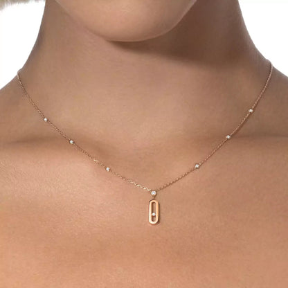 [Clara Jewely] Move Uno Gold Diamond Long Necklace