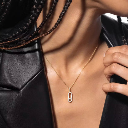 [Clara Jewely]Move Uno Diamond Necklace in Rose Gold