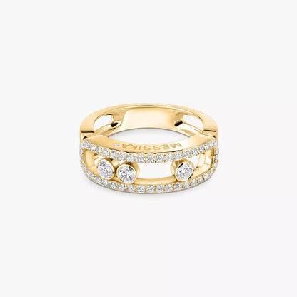 [Clara Jewely] Move Gold Diamond Pave_ Ring