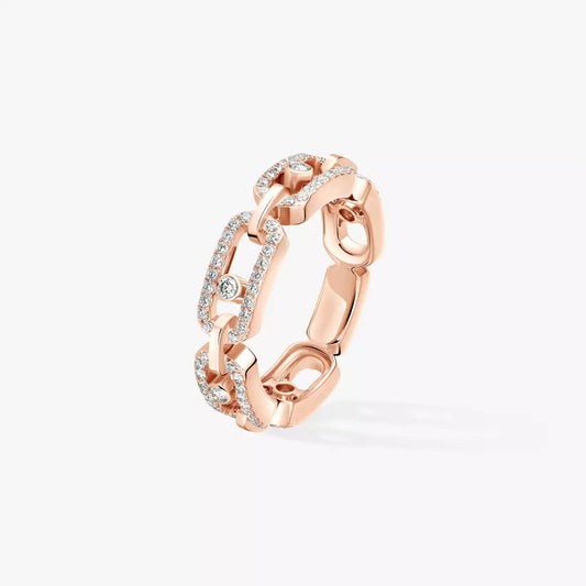 [Clara Jewely]Move Link Pave_-Set Diamond Ring in Gold