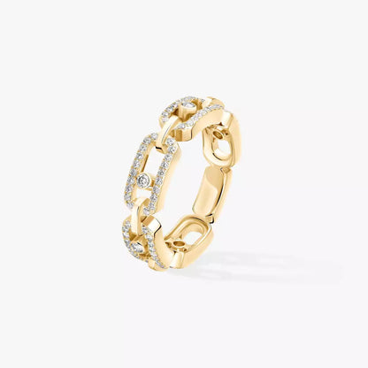 [Clara Jewely]Move Link Pave_-Set Diamond Ring in Gold